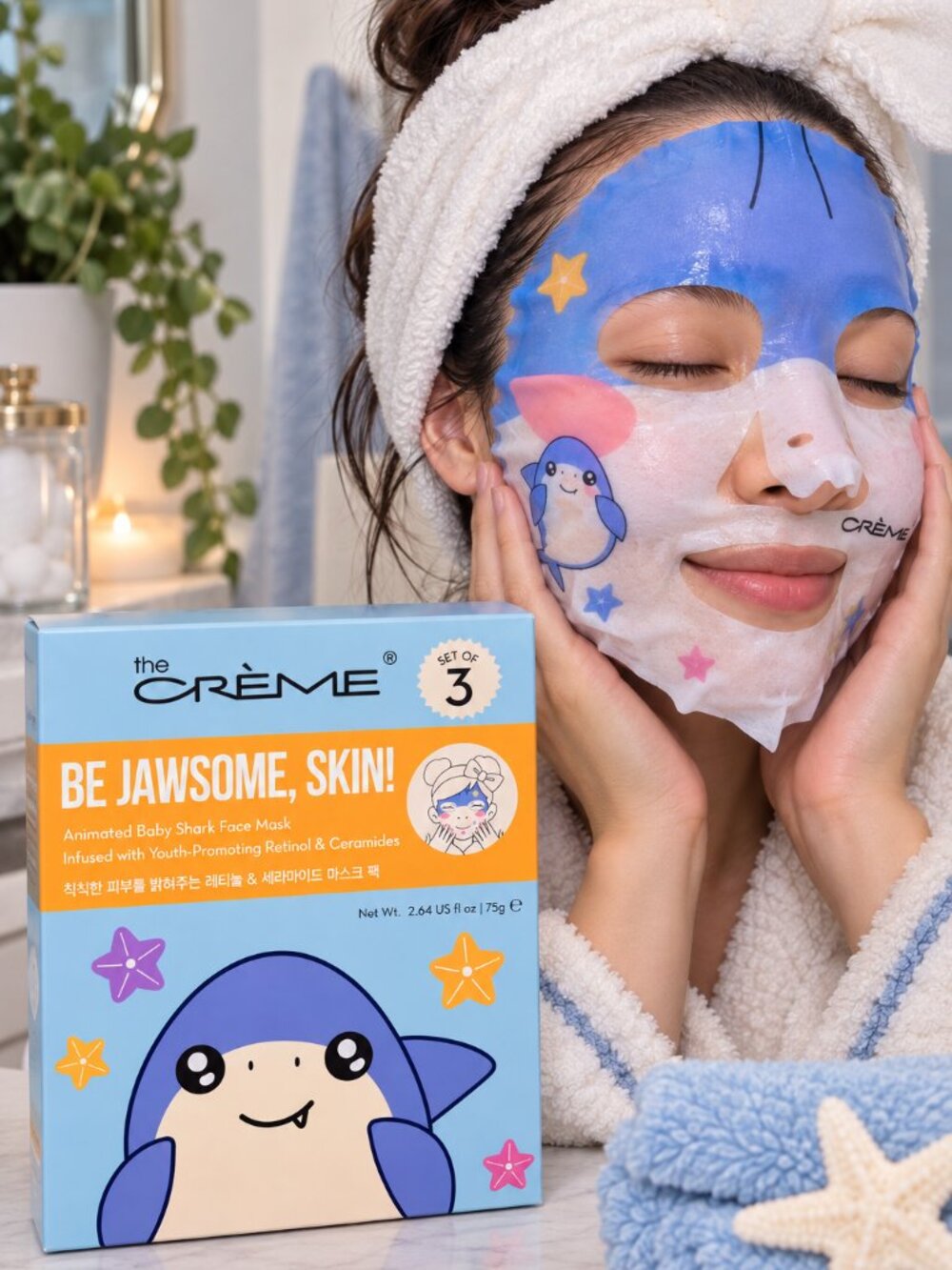 The Crème Shop Be Jawsome, Skin! Baby Shark Face Mask Set of 3 Retinol Ceramides